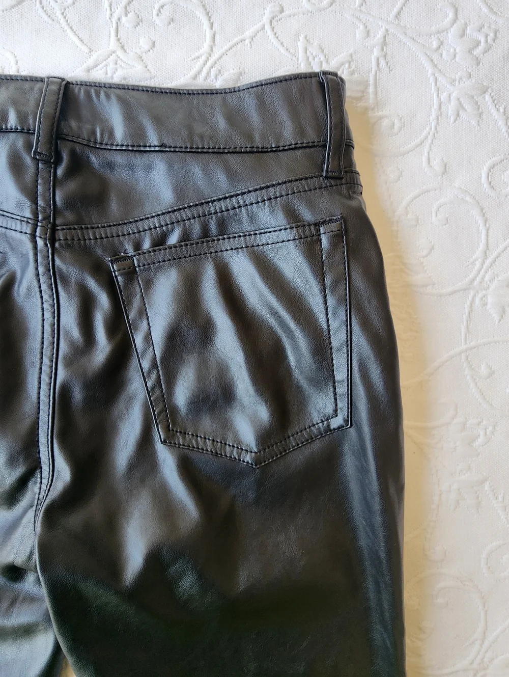 GAP Kids Faux Leather Flare Pants High Rise Black Size 12